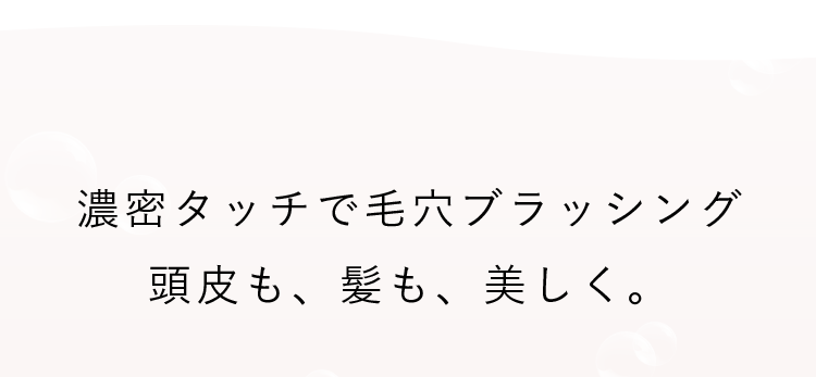 濃密タッチで毛穴ブラッシング。頭皮も髪も美しく